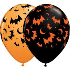 Halloween ballong med fladdermöss SVART