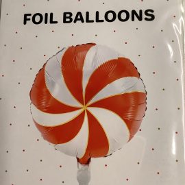 Folieballong Polka röd/vit